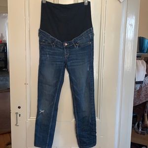 Denim maternity jeans.